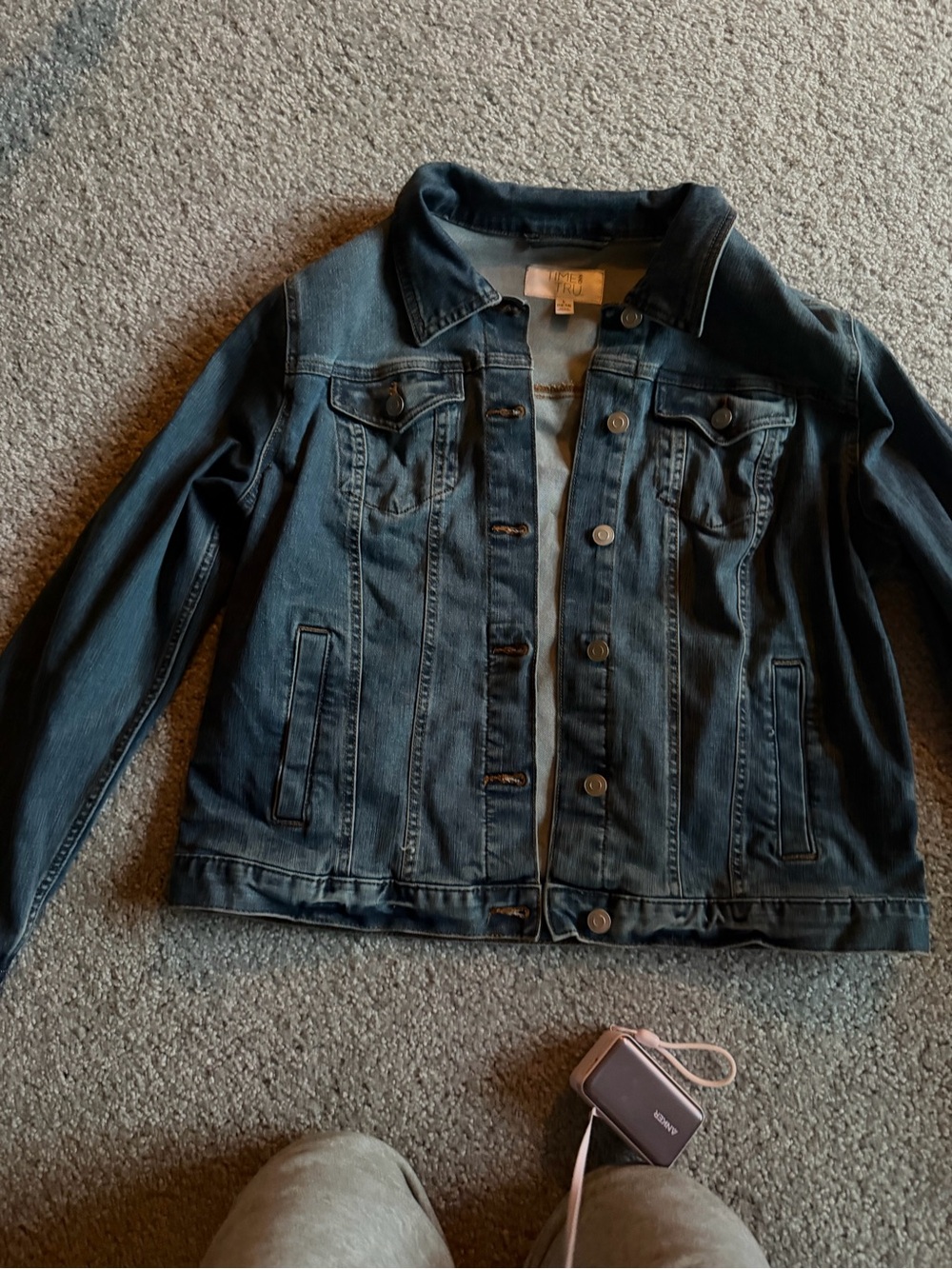 Time and Tru Dark Blue Denim Jean Jacket